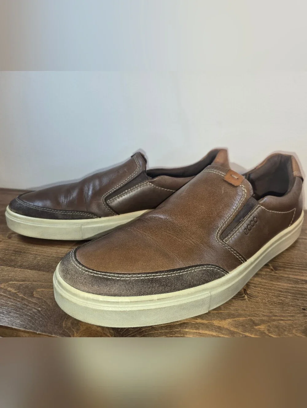 Ecco Men's Kyle Brown Leather Slip-On Loafers Size 12.5